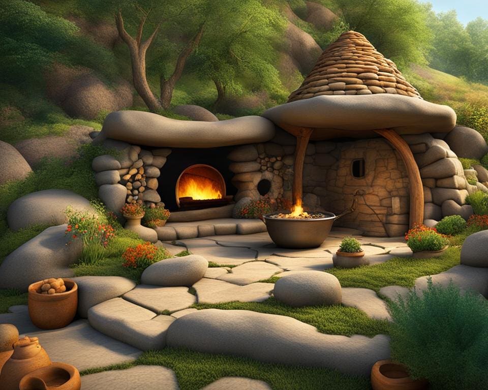 Flintstones stenen tijdperk woning