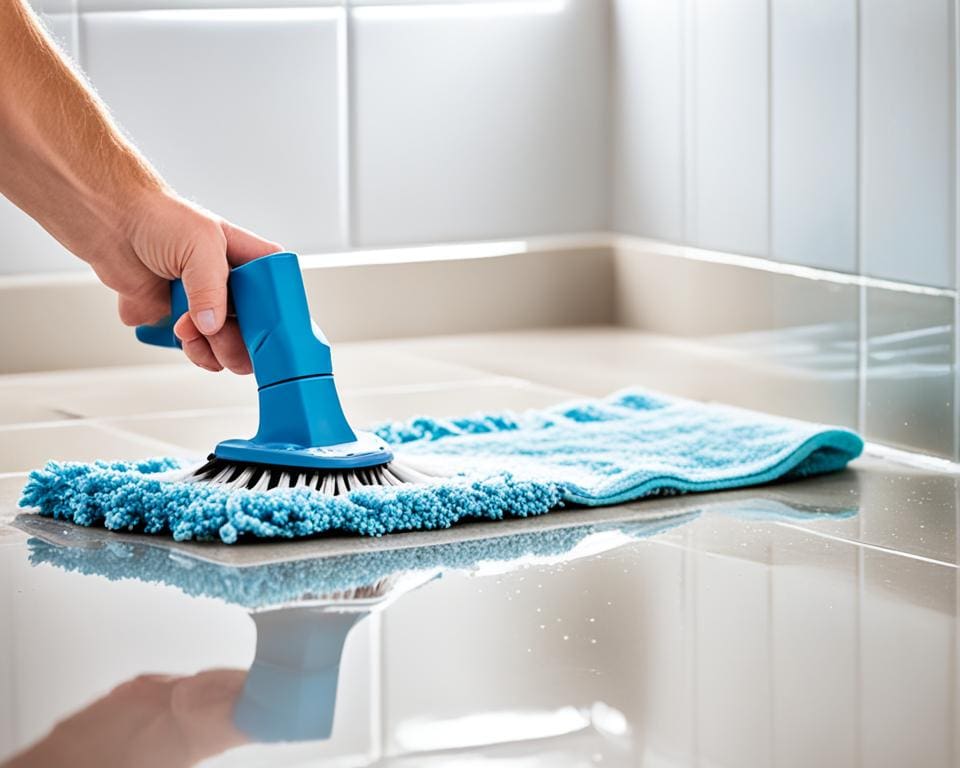 hoe badkamer vloer schoonmaken