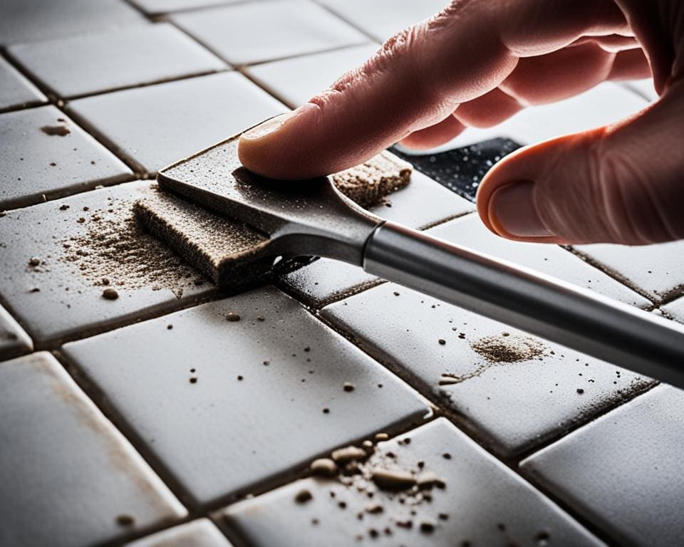 hoe diep voegen uitkrabben badkamer