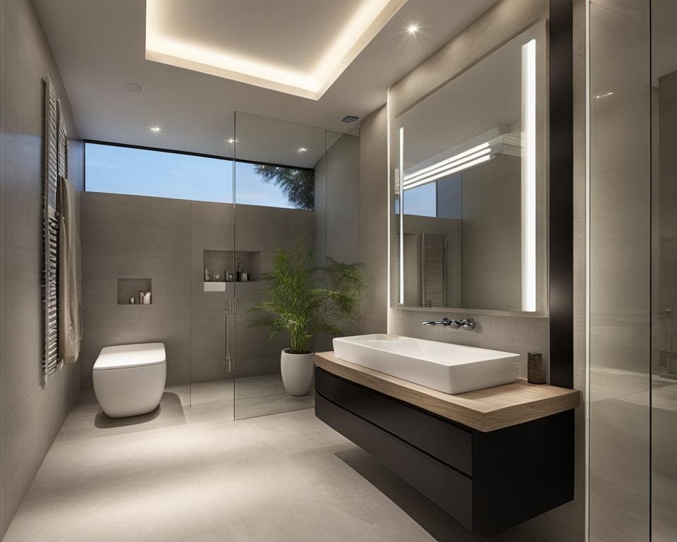 moderne spiegel badkamer