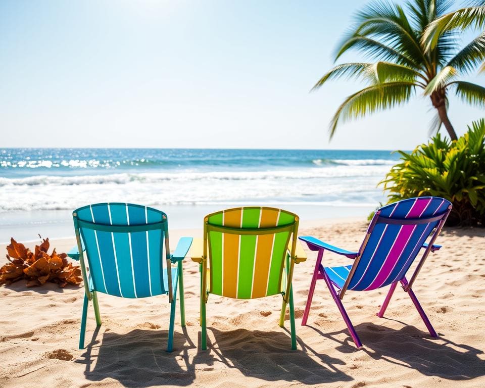 Opvouwbare strandstoelen voor ontspannen buiten zitten