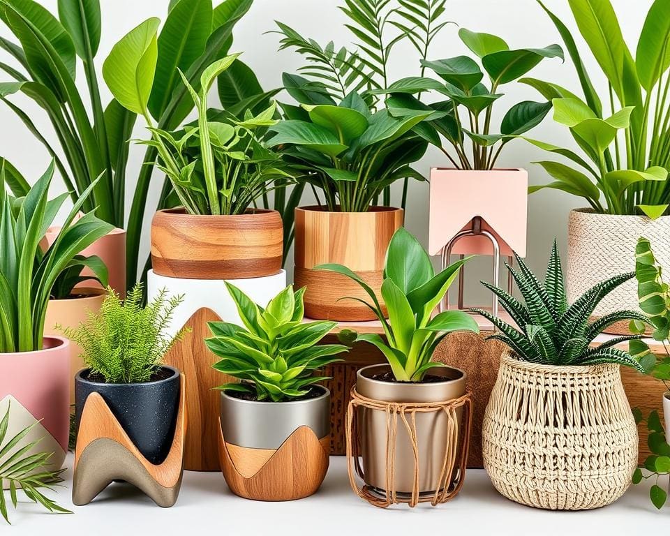 materiaal en stijlen van trendy plantenhouders