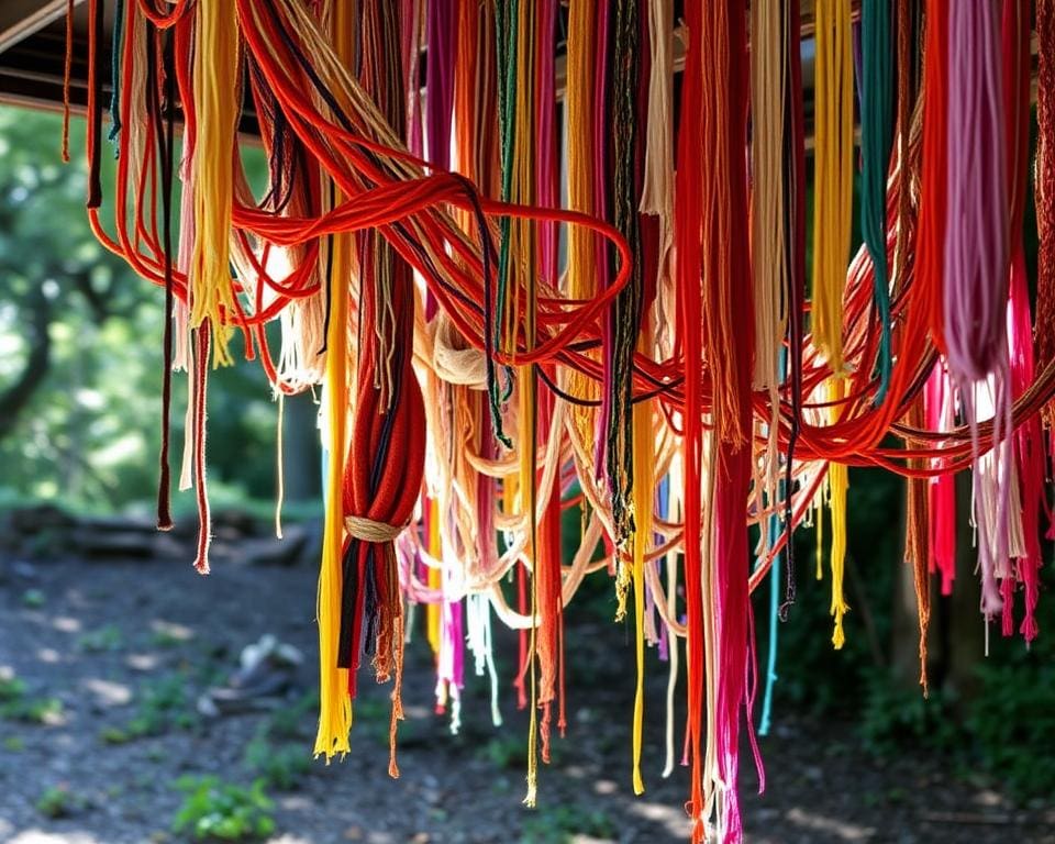 Cecilia Vicuña - Quipu Womb in installatiekunst