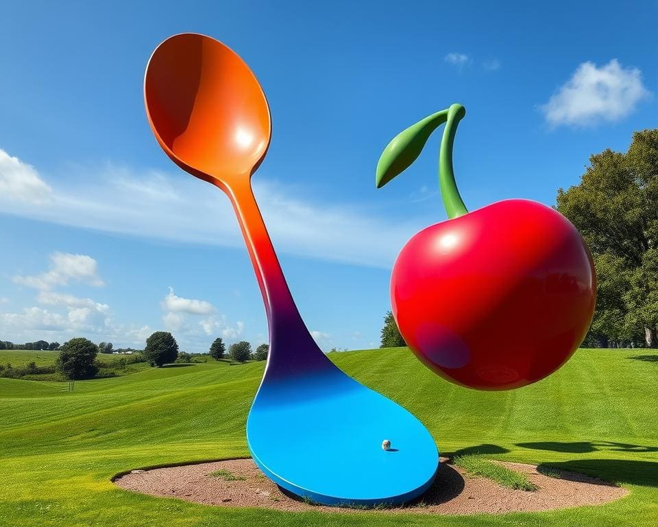 Claes Oldenburg - Spoonbridge and Cherry in pop-art sculptuur