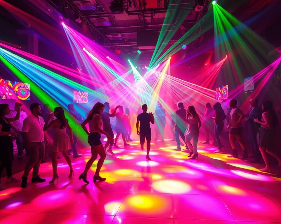 Discotheekavond vol neonlichten en elektronische beats