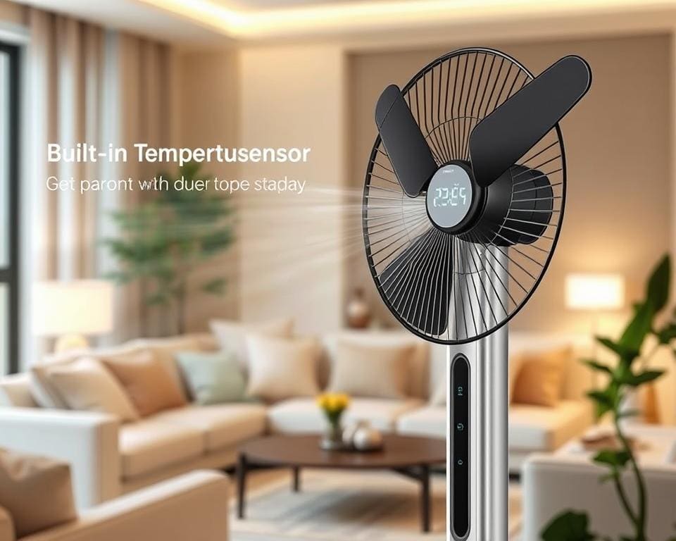 ventilator met temperatuursensor