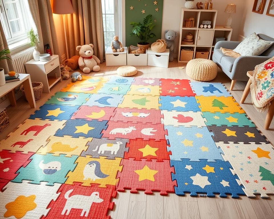 Speelmatten met puzzelstukken voor kinderkamers