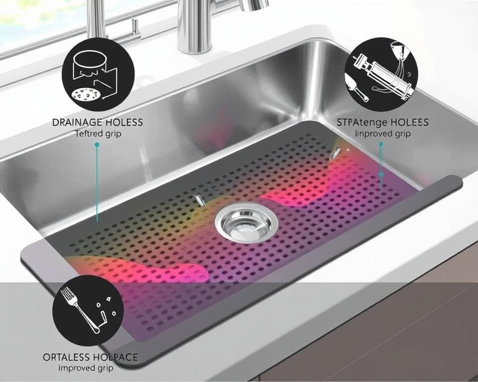 gootsteenmat voor efficiënte waterafvoer