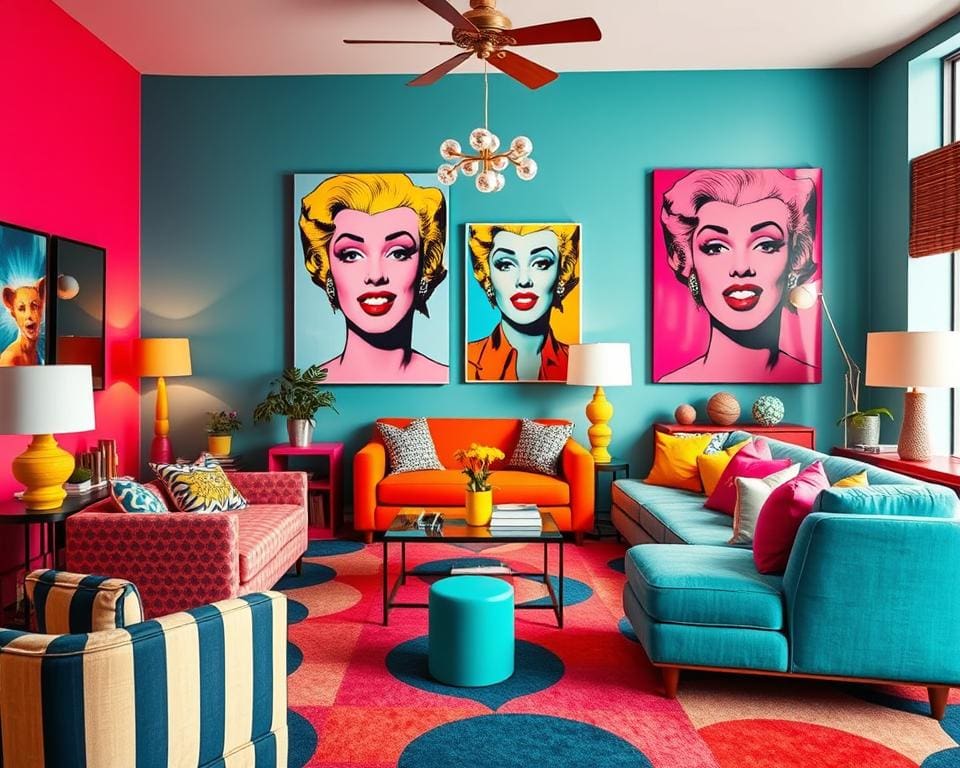 popart interieur en kleurenschema’s