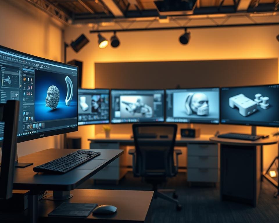 Welke software wordt gebruikt voor professionele renders?