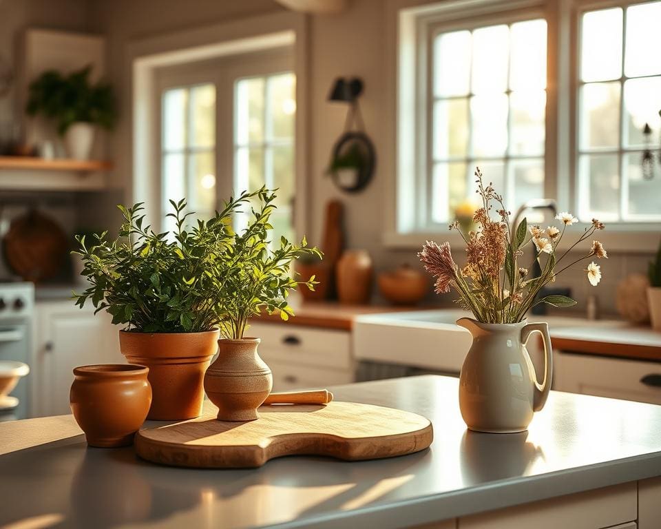 Decoratieve accessoires gebruiken in de keuken