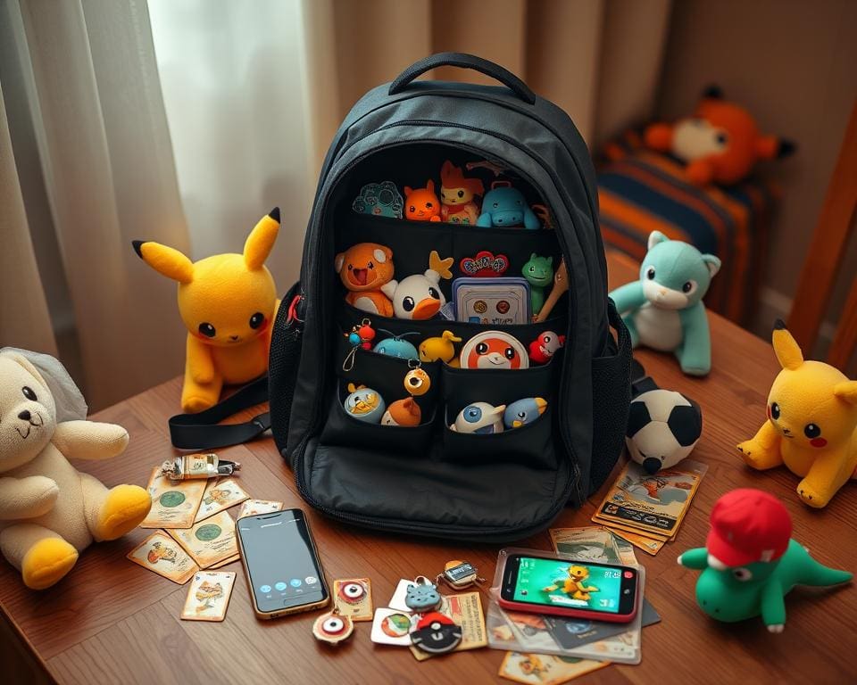Hoe combineer je de rugzak met andere Pokemon spullen?