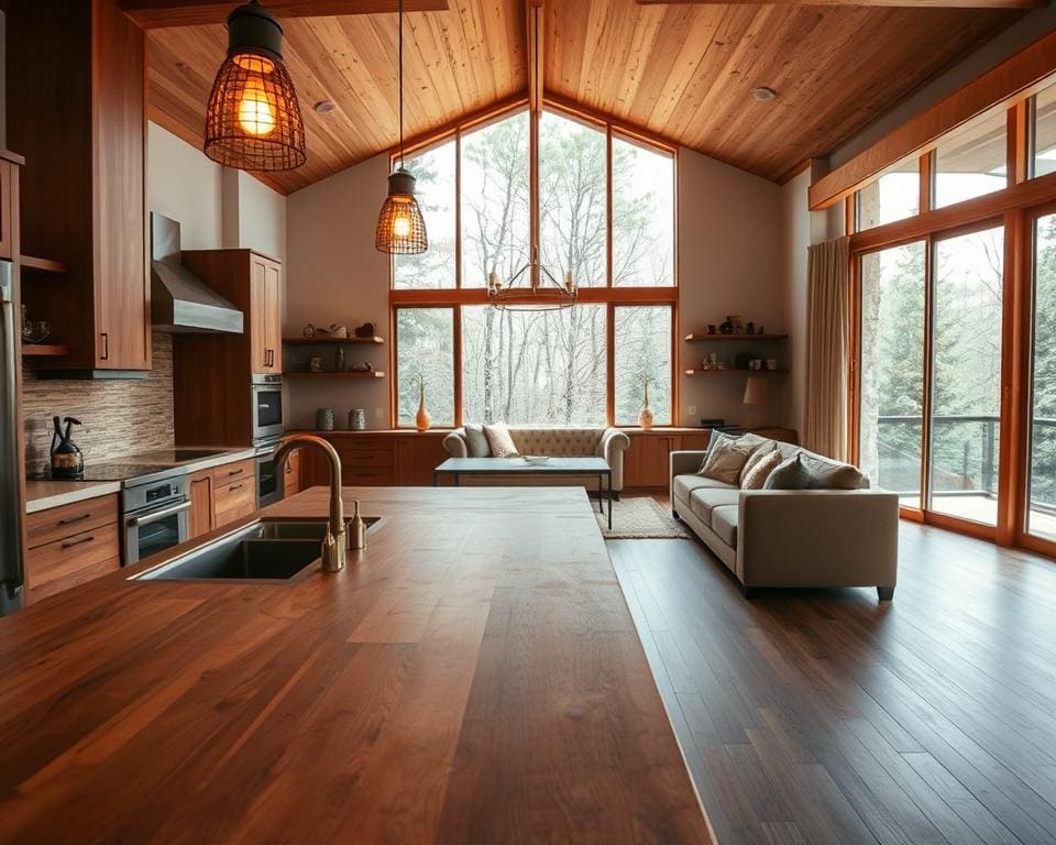 Keuken styling warme uitstraling met natuurlijk materiaal