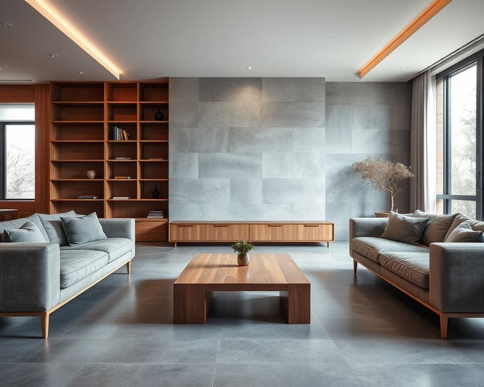 Wat zijn mooie combinaties van hout en beton?