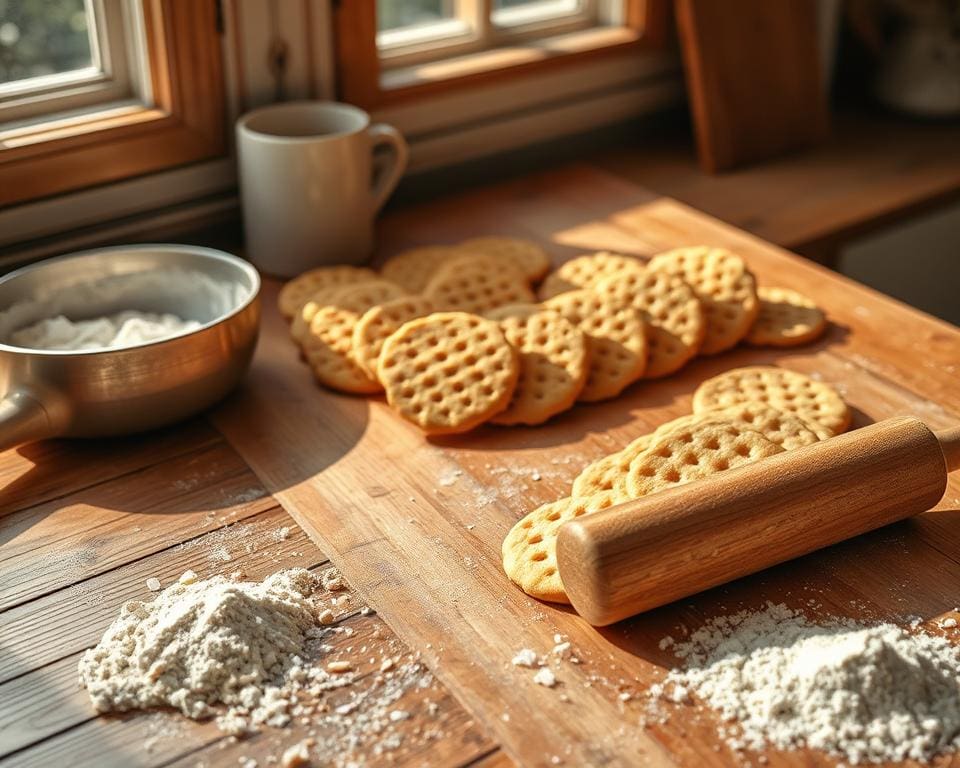 stappen voor zelf crackers bakken