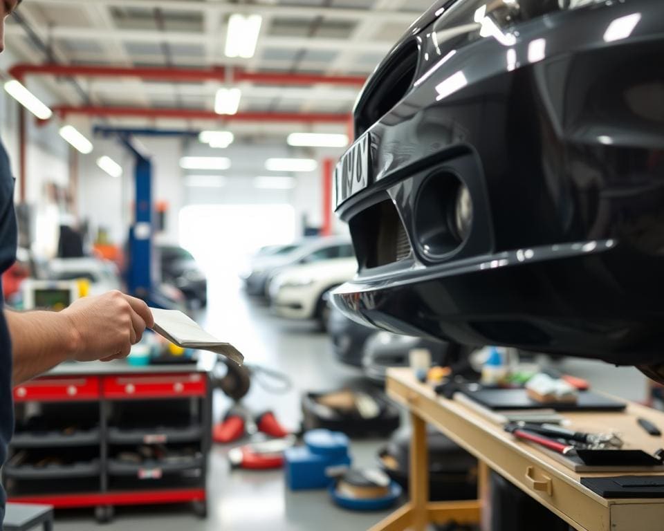 Bumper schade herstellen met kleurmatching