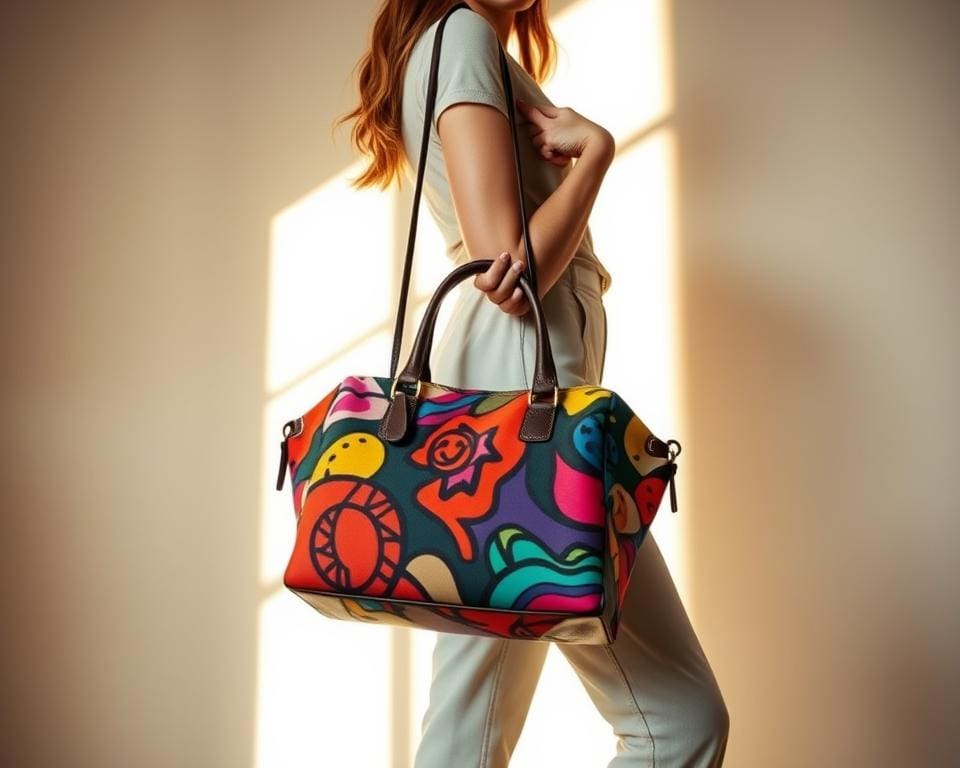 Hoe combineer je een tas met prints?