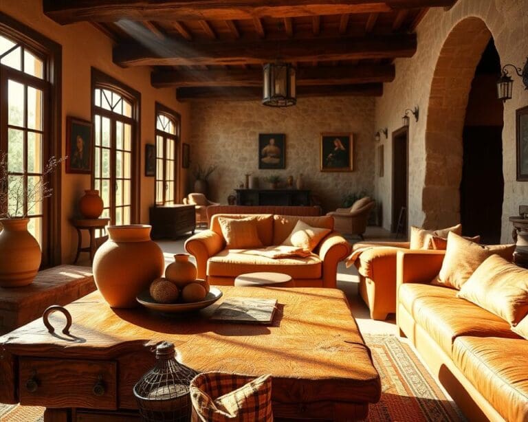Spaanse interieurideeën met hout en warme tinten