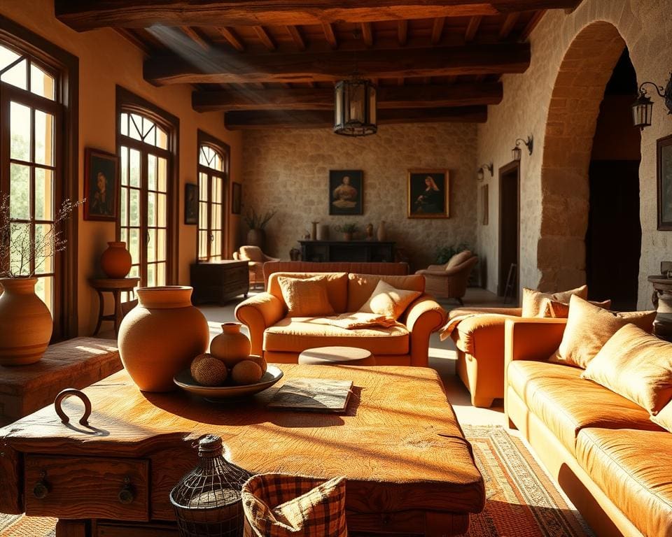 Spaanse interieurideeën met hout en warme tinten
