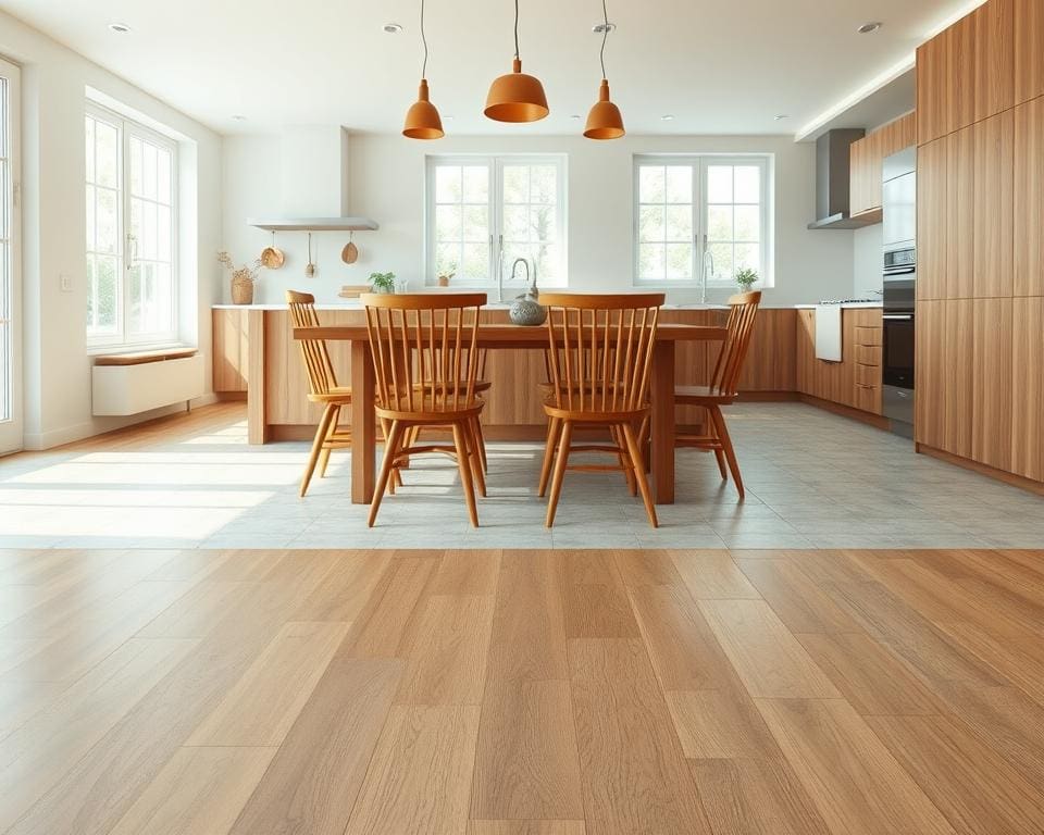 Hoe gebruik je tegels en hout in balans?
