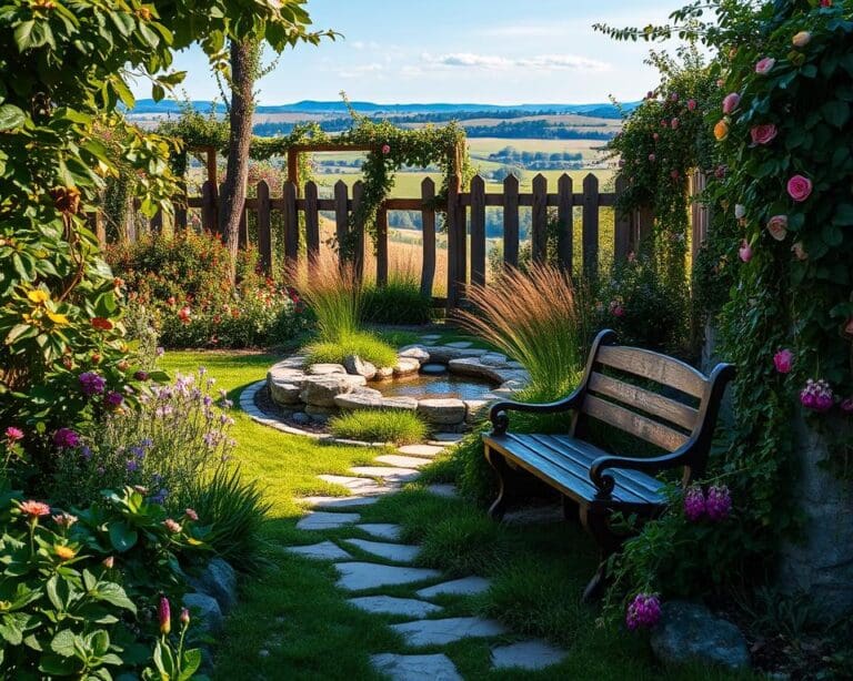 Wat zijn originele ideeën voor een landelijke tuininrichting?