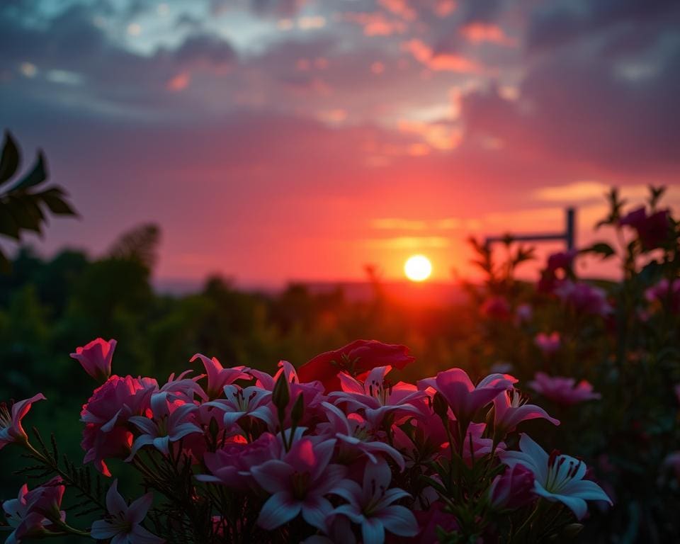 Welke bloemen ruiken het sterkst bij zonsondergang?