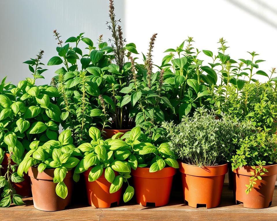 Welke kruiden groeien goed in potten?