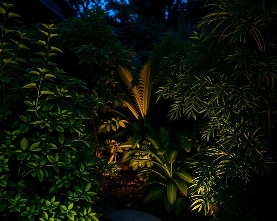 Welke verlichting benadrukt beplanting subtiel?