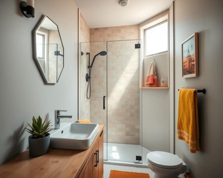 kleine badkamer creatief