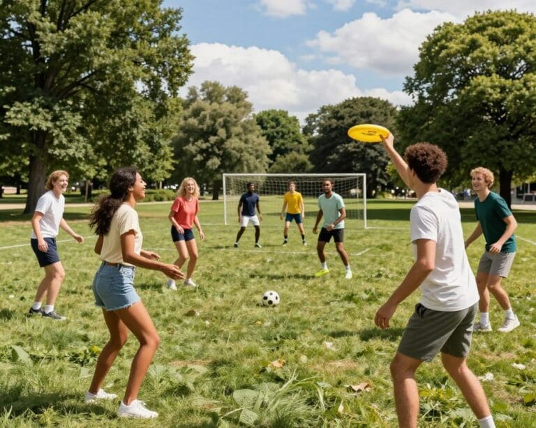 sporten met vrienden
